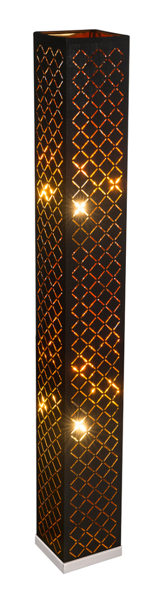 Globo Clarke Stehleuchte schwarz- Blattgold 2x E27 mit Schalter 15x15x118cm